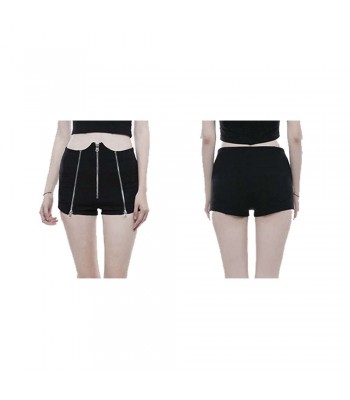 Women High Waist Zipper Black Summer Street Short Cotton Inelastic Heavy Twill Fabric Shorts Tech Noir Short 